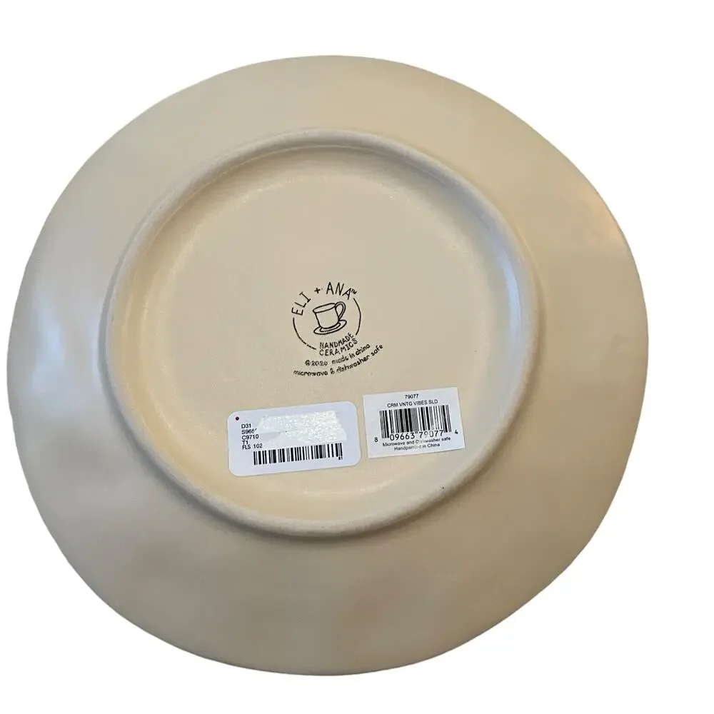 ELI + ANA Snowman Vintage Vives Salad Plate 8in Set of 4 Christmas Ceramics